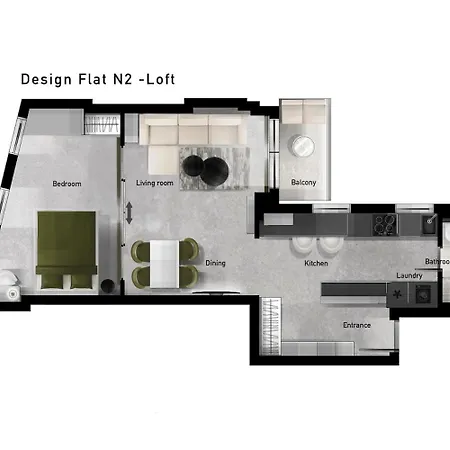 The Loft - Parking - Washer&dryer - Port View - Balcony Appartement *