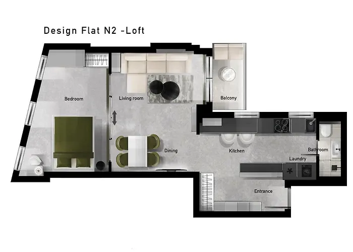 The Loft - Parking - Washer&dryer - Port View - Balcony Daire *